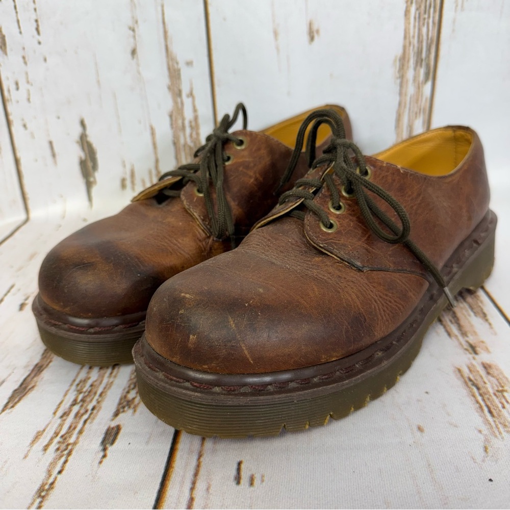 Dr. Martens Brown Leather 3-Eye Derby Shoes
